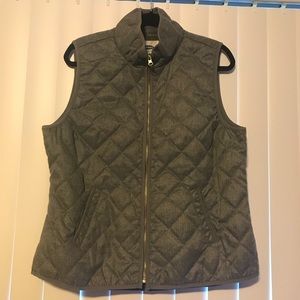 Gray quilted vest